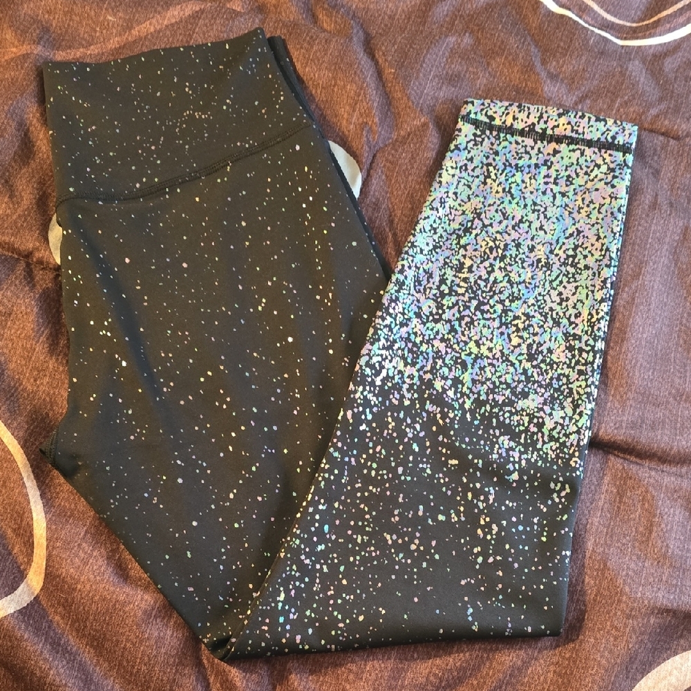 ZYIA Black Leggings with Colorful Speckles
